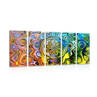 5-DÍLNÝ OBRAZ KREATIVNÍ BAREVNÉ UMĚNÍ - ABSTRAKTNÍ OBRAZY - OBRAZY