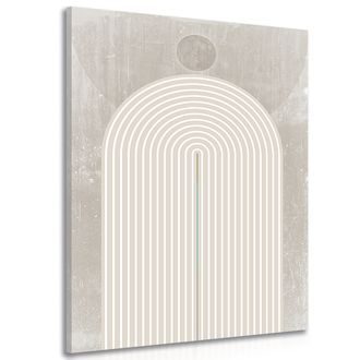 OBRAZ MODERNÍ BÉŽOVÁ DUHA MID-CENTURY - ABSTRAKTNÍ OBRAZY - OBRAZY