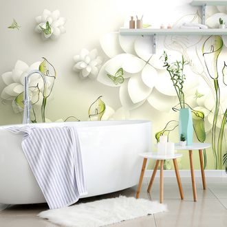ZELFKLEVEND FOTOBEHANG ABSTRACTE BLOEMEN - MEGA UITVERKOOP TOT 70% 🔥