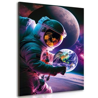 Canvas print astronaut on a space expedition
