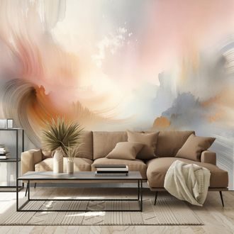 SAMOLEPÍCÍ FOTOTAPETA PASTELOVÉ ABSTRAKTNÍ AKVARELOVÉ TAHY - ABSTRAKTNÍ TAPETY - TAPETY