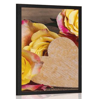 POSTER GELBE ROSEN ZUM VALENTINSTAG - BLUMEN - POSTER