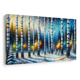 OBRAZ ZIMNÍ LESNÍ KOUZLO - OBRAZY LES - OBRAZY