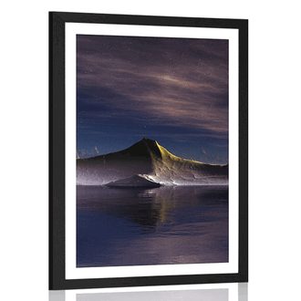 POSTER WITH MOUNT FUTURISTIC MOUNTAINS - UNIVERSE AND STARS - POSTERS