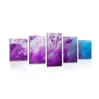 5-DÍLNÝ OBRAZ KOUZELNÁ FIALOVÁ ABSTRAKCE - ABSTRAKTNÍ OBRAZY - OBRAZY