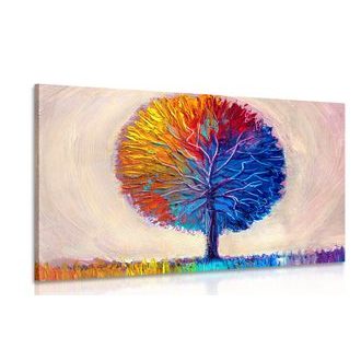 QUADRO ALBERO COLORATO AD ACQUERELLO - QUADRI DI NATURA E PAESAGGIO - QUADRI