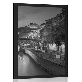 POSTER EMBANKMENT OF PARIS IN BLACK AND WHITE - BLACK AND WHITE - POSTERS