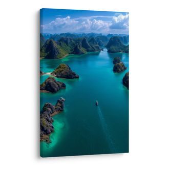 OBRAZ EXOTICKÉ OSTROVY V OCEÁNU - OBRAZY MOŘE A PLÁŽ - OBRAZY