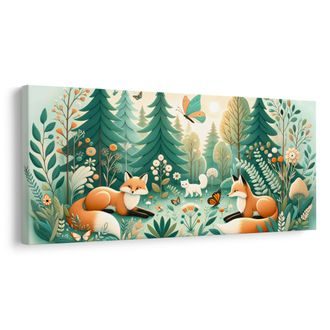 OBRAZ LIŠKY A MOTÝLI V PŘÍRODĚ - DĚTSKÉ OBRAZY ZVÍŘÁTKA - OBRAZY