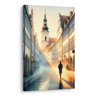 OBRAZ STARÉ MĚSTO ZA ÚSVITU - OBRAZY MĚSTA - OBRAZY