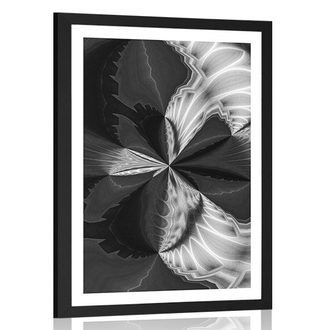 POSTER WITH MOUNT ARTISTIC ABSTRACTION IN BLACK AND WHITE - BLACK AND WHITE - POSTERS