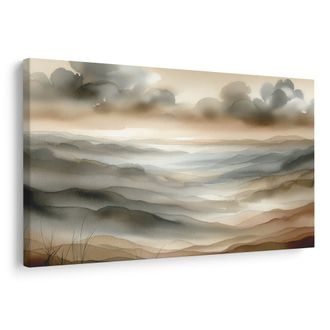 OBRAZ KRAJINA V MLZE A HNĚDÉ - OBRAZY PŘÍRODY A KRAJINY - OBRAZY