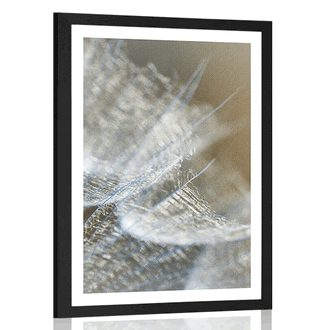 POSTER WITH MOUNT MACRO DANDELION ON THE BACKGROUND - FLOWERS - POSTERS