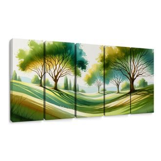 5-DÍLNÝ OBRAZ KLIDNÝ STROM ŽIVOTA - OBRAZY STROMY ŽIVOTA - PICTURES