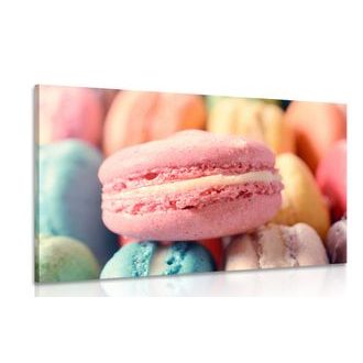 OBRAZ BAREVNÉ MAKRÓNKY - OBRAZY JÍDLA A NÁPOJE - OBRAZY