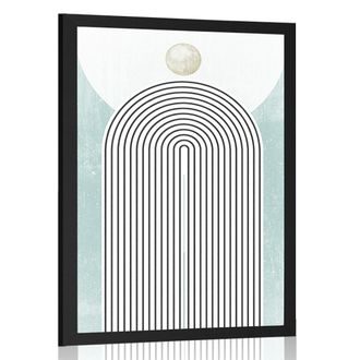 PLAKÁT MODERNÍ MODRÁ DUHA MID-CENTURY - MOTIVY Z NAŠÍ DÍLNY - PLAKÁTY