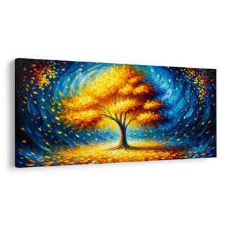OBRAZ PODZIMNÍ STROM ŽIVOTA V MODŘI - OBRAZY STROMY ŽIVOTA - PICTURES