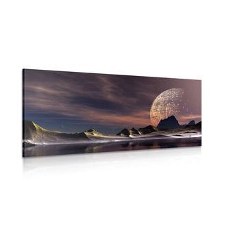 CANVAS PRINT FUTURISTIC PLANET - PICTURES OF SPACE AND STARS - PICTURES