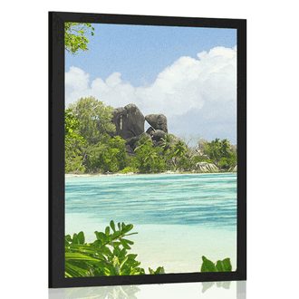 AFFICHE BELLE PLAGE SUR L'ÎLE DE LA DIGUE - NATURE - AFFICHES