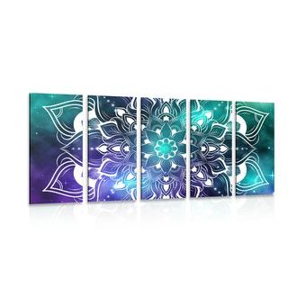 5-DÍLNÝ OBRAZ MODERNÍ MANDALA S ORIENTÁLNÍM VZOREM - OBRAZY FENG SHUI - OBRAZY