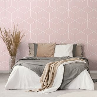 TAPETA RUŽOVÉ KOCKY - VZOROVANÉ TAPETY - TAPETY