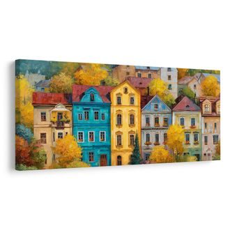 OBRAZ BAREVNÉ DOMY V PODZIMU - BAREVNÉ DOMY - PICTURES
