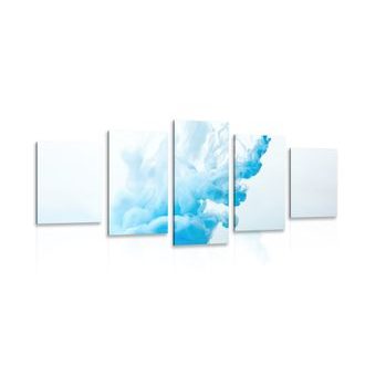 5-DÍLNÝ OBRAZ MODRÝ INKOUST VE VODĚ - ABSTRAKTNÍ OBRAZY - OBRAZY