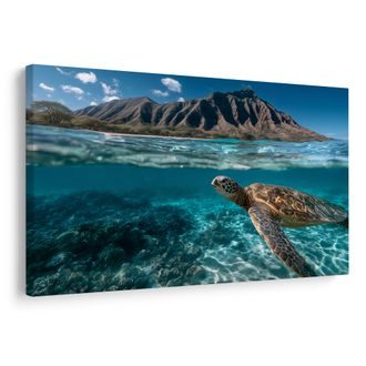 WANDBILD MEERESSCHILDKRÖTE IM OZEAN - WANDBILDER MEERESTIERE - BILDER