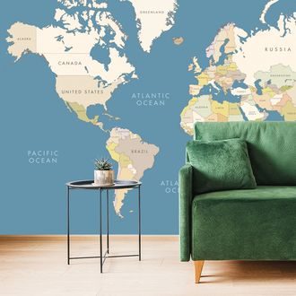 SELF ADHESIVE WALLPAPER MAP WITH VINTAGE ELEMENTS - SELF-ADHESIVE WALLPAPERS - WALLPAPERS