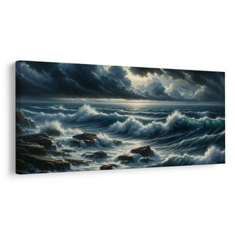 OBRAZ ROZBOUŘENÉ VLNY - OBRAZY MOŘE A PLÁŽ - OBRAZY