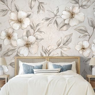 TAPET FLORI VINTAGE ÎN TONURI DELICATE - TAPET FLORI - TAPETURI