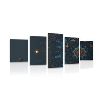 5-DÍLNÝ OBRAZ LUXUSNÍ MANDALA - OBRAZY FENG SHUI - OBRAZY