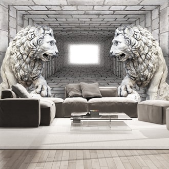 Photo wallpaper stone lions