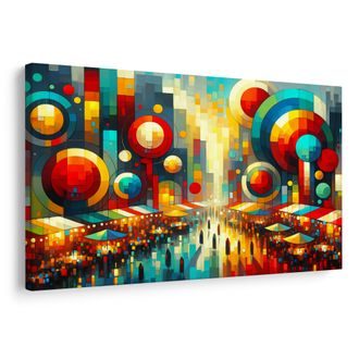 OBRAZ BAREVNÉ MĚSTO V KRUZÍCH - ABSTRAKTNÍ OBRAZY - OBRAZY