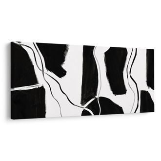 TABLEAU SUR TOILE – FORMES NOIRES MINIMALISTES - IMAGES FORMES ABSTRAITES - TABLEAUX