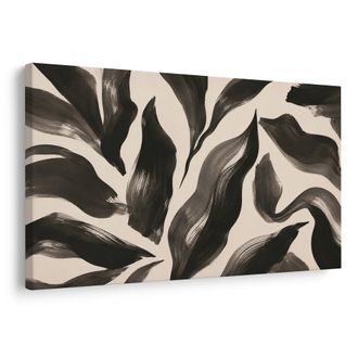 TABLEAU SUR TOILE – LIGNES ORGANIQUES NOIRES - IMAGES FORMES ABSTRAITES - TABLEAUX