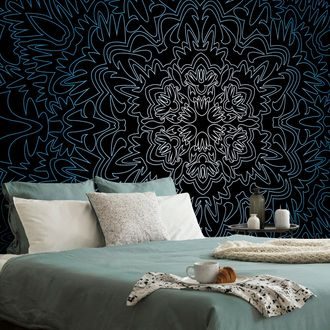 TAPETA ORNAMENTÁLNÍ MANDALA NA ČERNÉM POZADÍ - TAPETY FENG SHUI - TAPETY