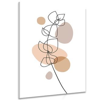 TABLEAU SUR TOILE – FEUILLE MINIMALISTE SUR FOND BLANC NO1 - IMAGES FORMES ABSTRAITES - TABLEAUX