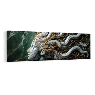 OBRAZ ŽENA SPOJENÁ S PŘÍRODOU A ZLATÝMI LISTY - OBRAZY ŽENY - OBRAZY