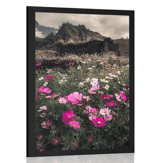 POSTER WIESE MIT BLÜHENDEN BLUMEN - NATUR - POSTER