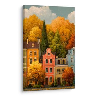 OBRAZ HISTORICKÉ DOMY V PODZIMU - BAREVNÉ DOMY - PICTURES