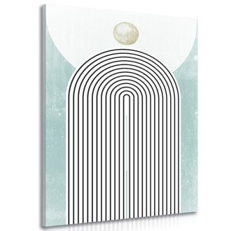 OBRAZ MODERNÍ MODRÁ DUHA MID-CENTURY - ABSTRAKTNÍ OBRAZY - OBRAZY