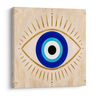TABLEAU SUR TOILE – ŒIL MYSTIQUE AUX LIGNES DORÉES - TABLEAUX PAR THÈME - TABLEAUX
