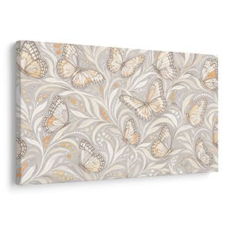 TABLEAU SUR TOILE – DÉLICATS PAPILLONS EN ARABESQUE - TABLEAUX PAPILLONS - TABLEAUX