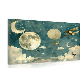 OBRAZ SNOVÁ OBLOHA S LETADLY - OBRAZY VESMÍRU A HVĚZD - OBRAZY
