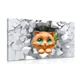 CANVAS PRINT CUTE CAT - CHILDRENS PICTURES - PICTURES