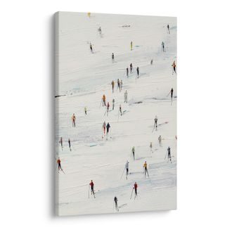 OBRAZ ZIMNÍ RADOVÁNKY NA SVAHU - VÁNOČNÍ A ZIMNÍ OBRAZY - PICTURES