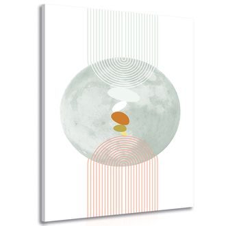 OBRAZ MODERNÍ KRUH S DUHOU MID-CENTURY - ABSTRAKTNÍ OBRAZY - OBRAZY