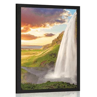 POSTER MAJESTÄTISCHER WASSERFALL IN ISLAND - NATUR - POSTER