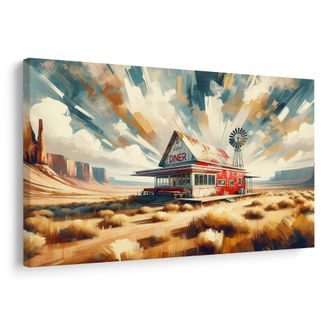 OBRAZ OSAMĚLÝ DINER - VINTAGE A RETRO OBRAZY - OBRAZY